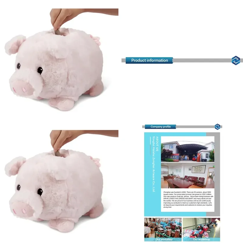 Plush Pig Digital Piggy Bank with Sound