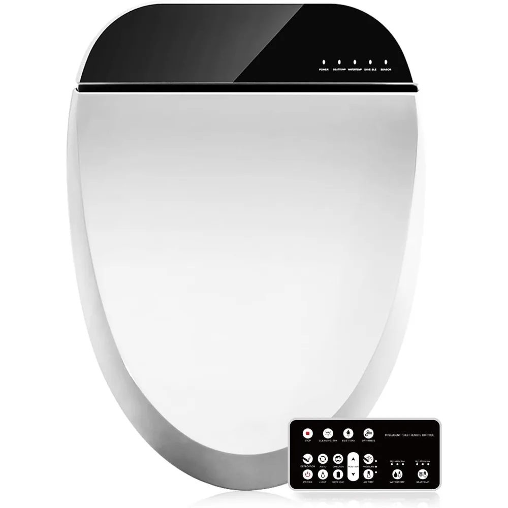 

CMA102S-B Electric Bidet Smart Toilet Seat,Endless Warm Water, Rear and Front Wash, LED Light, Quiet Operation