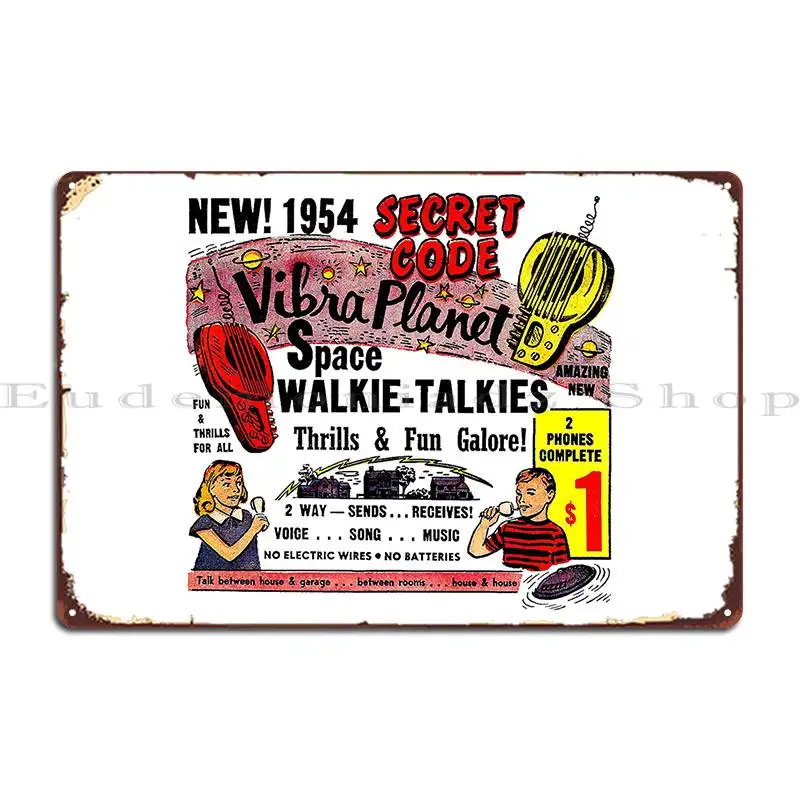 Walkie Talkies Thrills And Fun Galore Advert Metal Plaque Poster Garage Printing Garage Club Wall Mural Tin Sign Poster