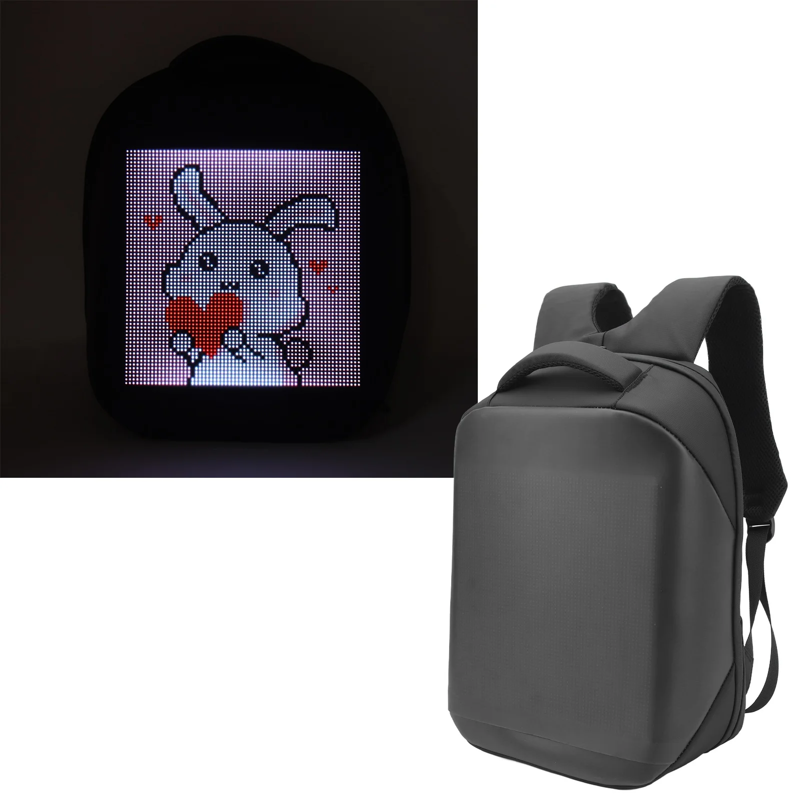 حقيبة ظهر رقمية LED حقيبة ظهر LED حقيبة ظهر بلوتوث APP قابلة للبرمجة مقاومة للماء تعمل بمنفذ USB حقيبة ظهر ملونة بشاشة LED