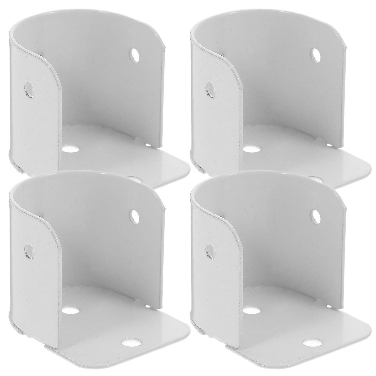 

4 Pcs Flange Code Closet Rod Holders Wardrobe Socket Brackets Shower Support Curtain Frame Shape Shelf