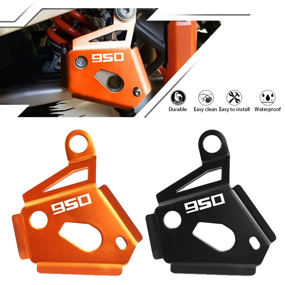 

For 950 SUPER ENDURO 2006 2007 Heel Rear Brake Reservoir Pump Protector Guards Rear Brake Master Cylinder Guard 950 Motorcycle