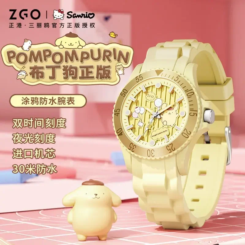 ZGOx Sanrio Purin Girls Watch Beginner Pointer Ins Quartz Luminous Watches Children's Birthday Gifts