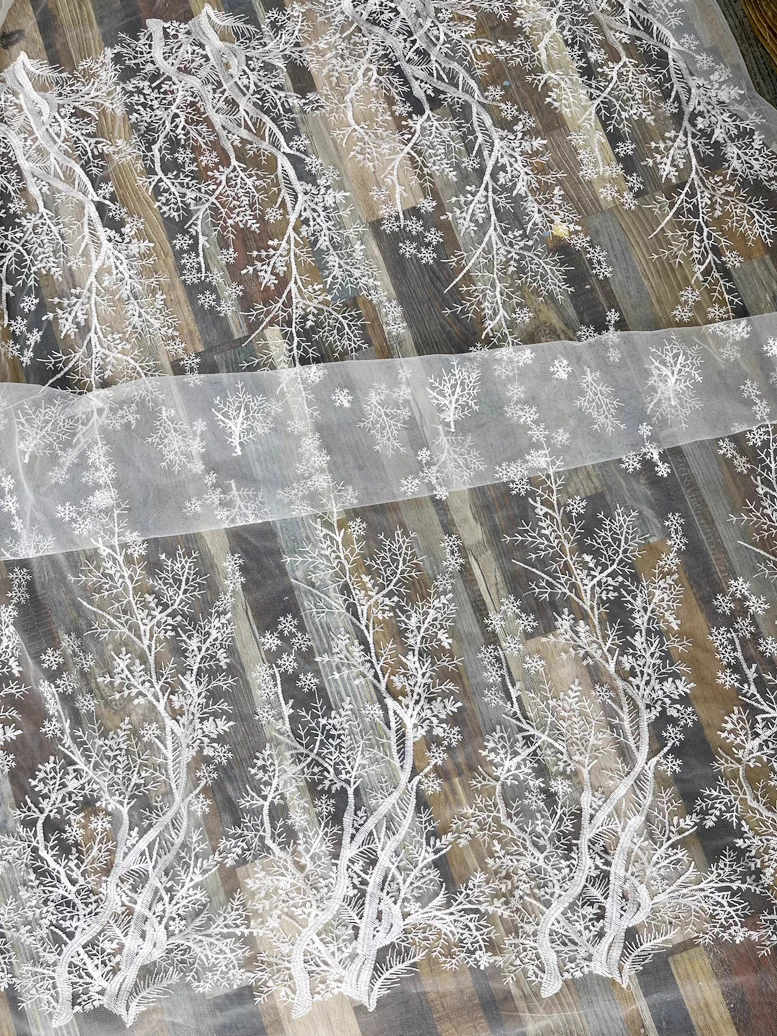 

1yard high quality lace fabric embroidery tela Customized handmade DIY Wedding Dress cheongsam fabrics for clothing