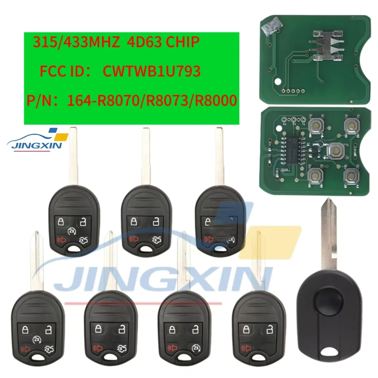 

jingxin CWTWB1U793 Remote car Key 315/433MHz ID63chip for Ford car key Edge Escape Expedition Explorer Flex Fusion Mustan Taurus