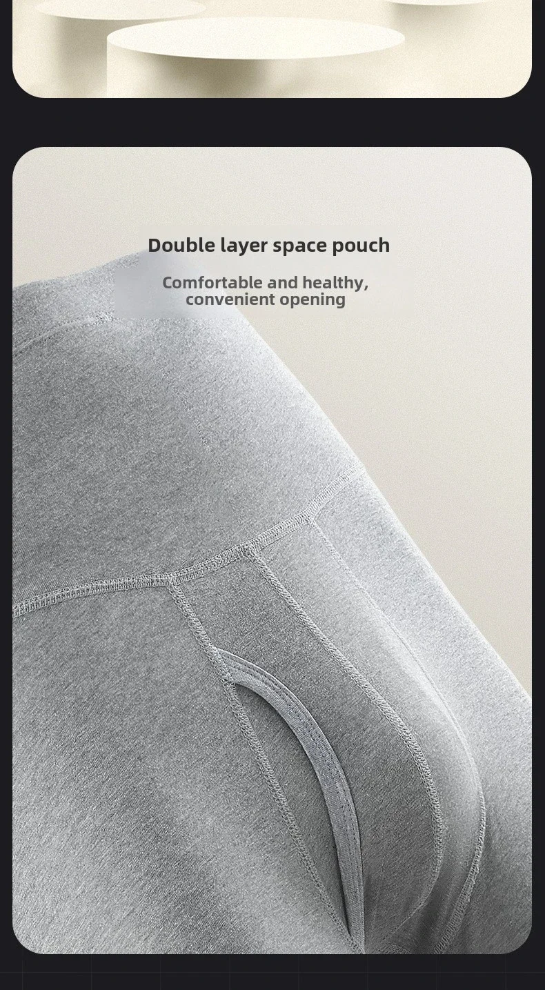 Underwear Mens Pure Cotton High Waist Trunks Plus Size Lengthened Anti-wear Warm Sports Boxers Pack Mentrual Panties