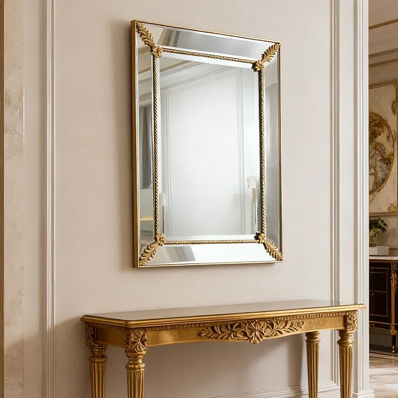 for Neoclassical Twisted Rope Carved Frame Double Mirror French Light Luxury Elegant Bedroom Vanity Mirror Home Improvement
