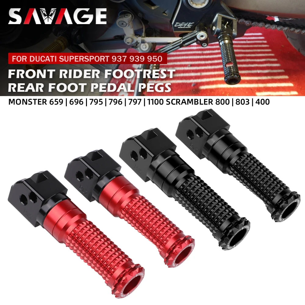 Rider Passenger Footrest Foot Pegs For DUCATI MONSTER 659 696 795 796 797 1100 Motorcycle Accessories Foot Pedal Rest Adapter