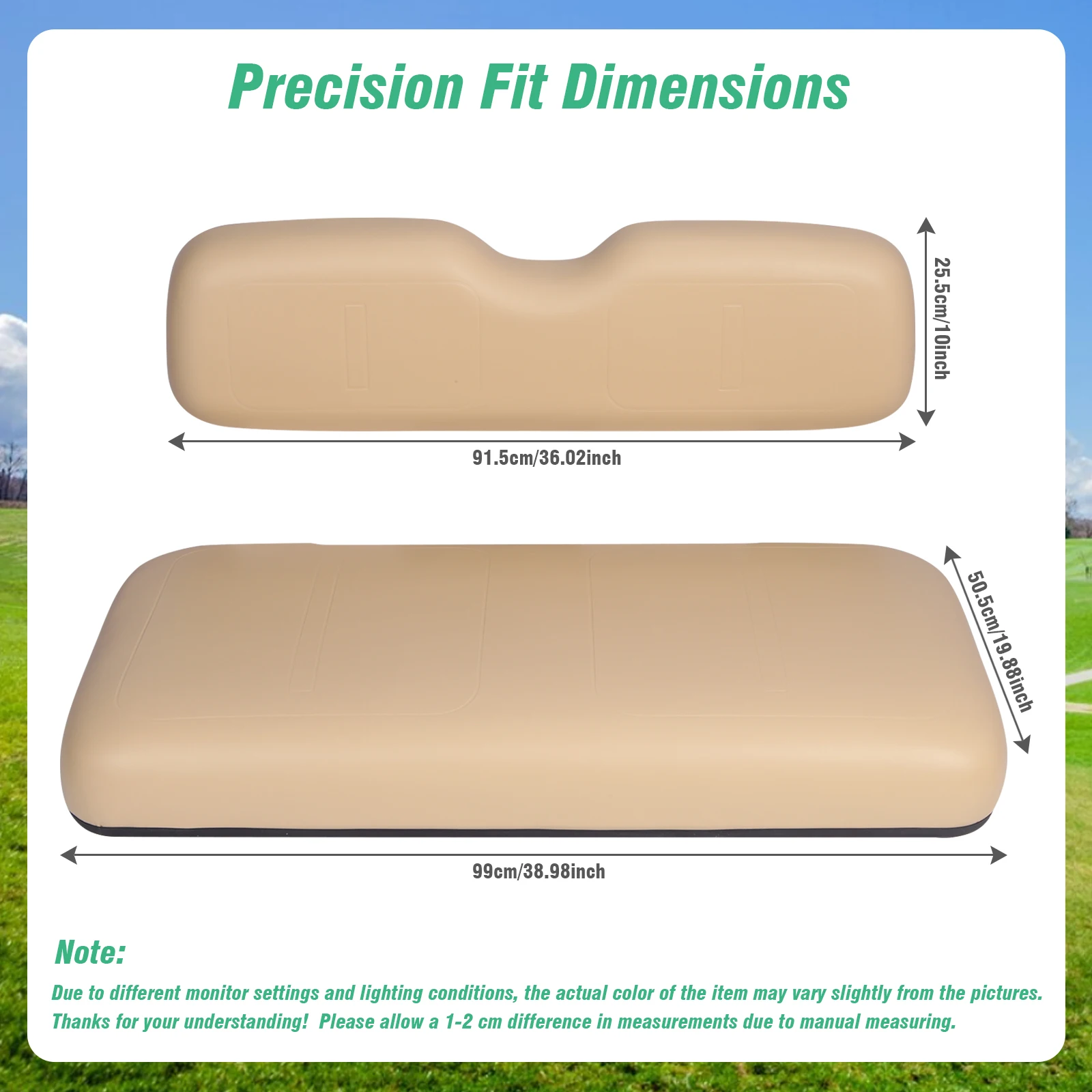 

Golf Cart Front Seat Cushion Replacement Cushion Seat Bottom Cushion and Back Cushion Set for EZGO TXT Medalist 1994-2013 Models