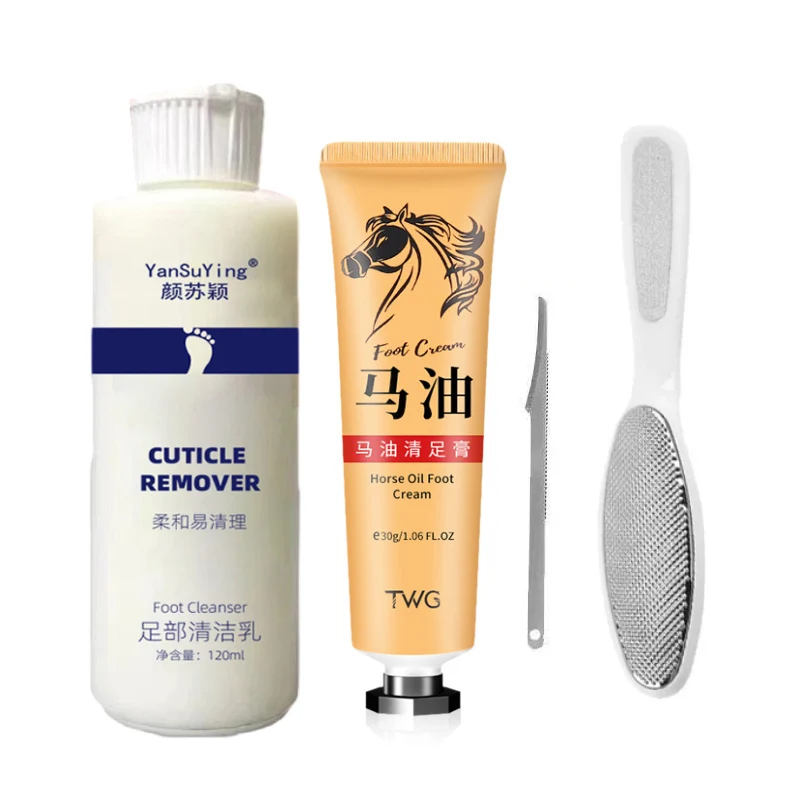 

120ml Foot Exfoliator Softener Horse Oil Foot Cream 6 Seconds Remove Dead Skin Calluses Anti-Cracked Heel Enhancer Nail Pedicure