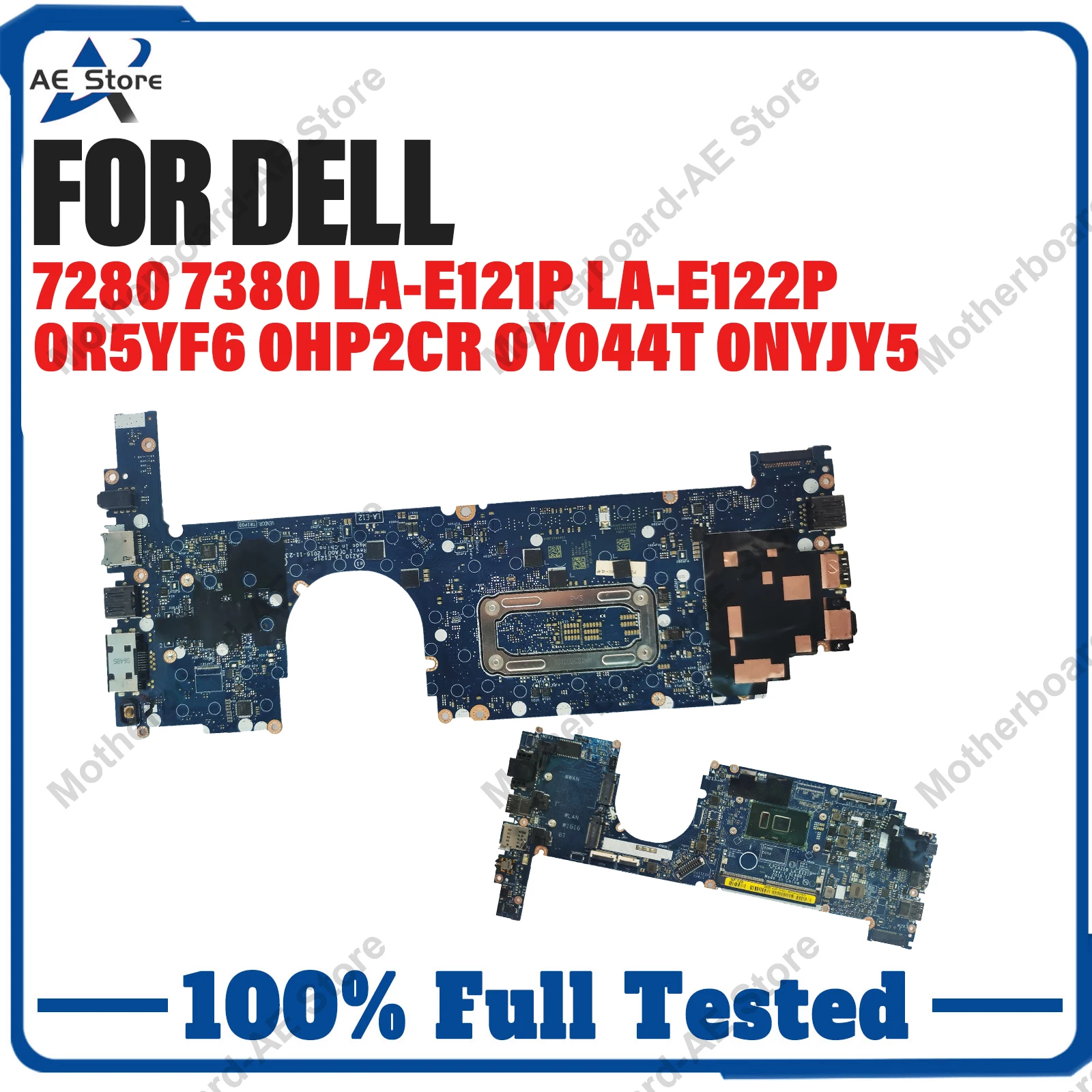 LA-E121P LA-E122P Laptop Motherboard For Dell Latitude 7280 7380 With I3 i5 i7 6/7th CPU 0R5YF6 0HP2CR 0Y044T 0NYJY5 100% Tested