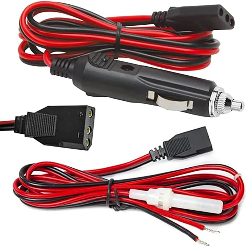 CB Power Cord 3 Pin Plug Cable-2 Wire 15A Fused Replacement with 12V Plug for CB/Ham Radio