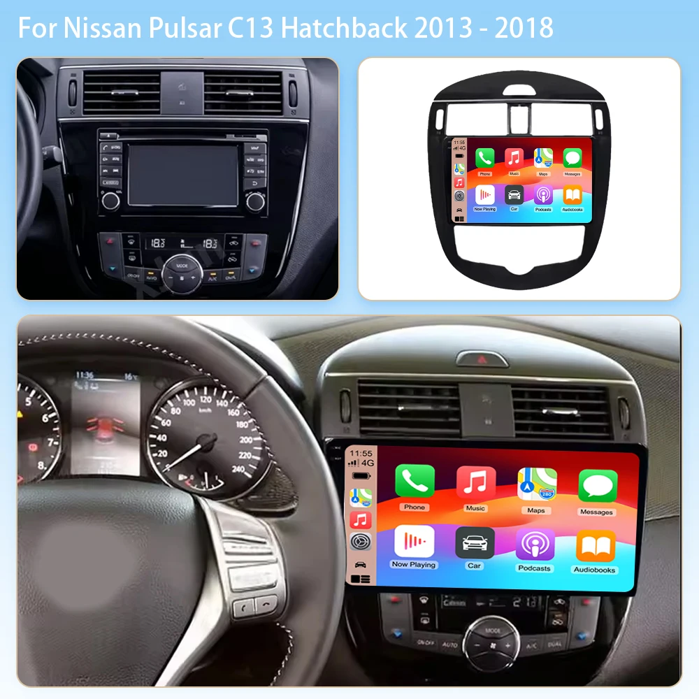 Andorid 16 Car Multimedia Radio Player Navigation For Nissan Pulsar C13 Hatchback 2013 - 2018 Carplay 2Din DVD BT 2K QLED Screen
