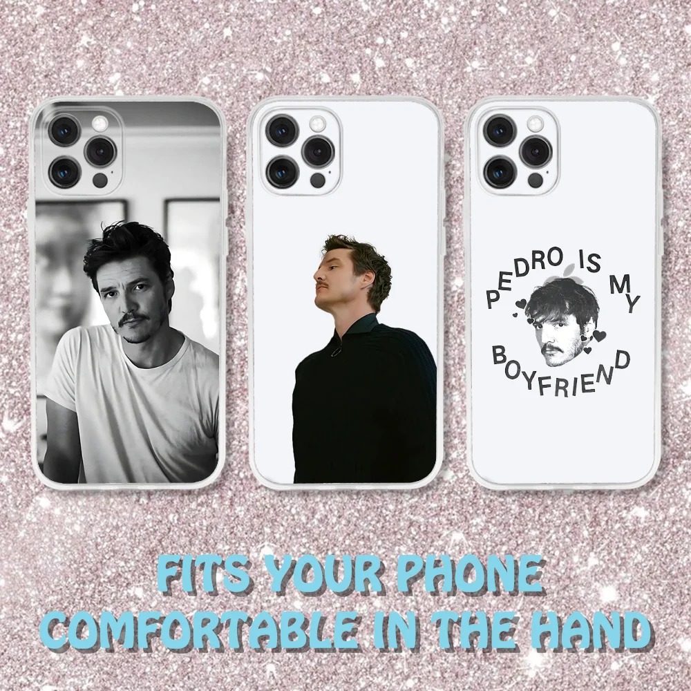 Pedro Pascal Actor Phone Case For iPhone 16,15,14,13,12,11 Pro,Max,Plus,X,XS,XR,SE,Mini Transparent Silicone Soft