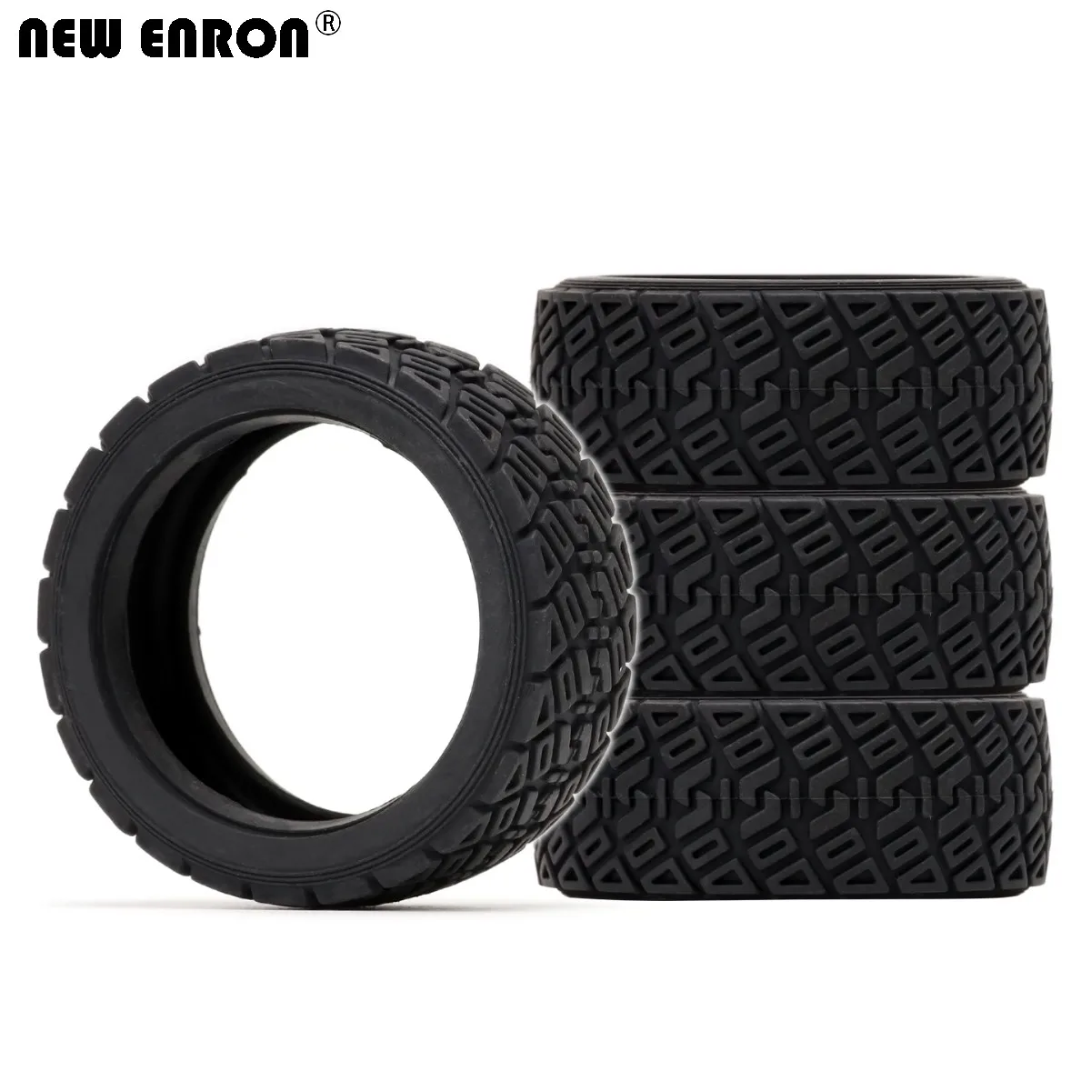 NEW ENRON Black On Road Rally 66MM Racing Tires For RC 1/10 Kyosho HSP 94123 Tamiya TT02