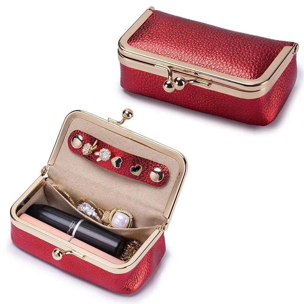 New Bag Women Wallet Mini Lipstick Storage Bag Necklace And Diamond Ring Storage Pearl Lady Purse Leather Jewelry Bag For Lady