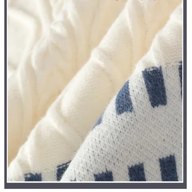 Ropa de hombre, jersey de Color contrastante con cuello vuelto, suéter de manga larga con rosca, Tops informales geométricos de punto para novio