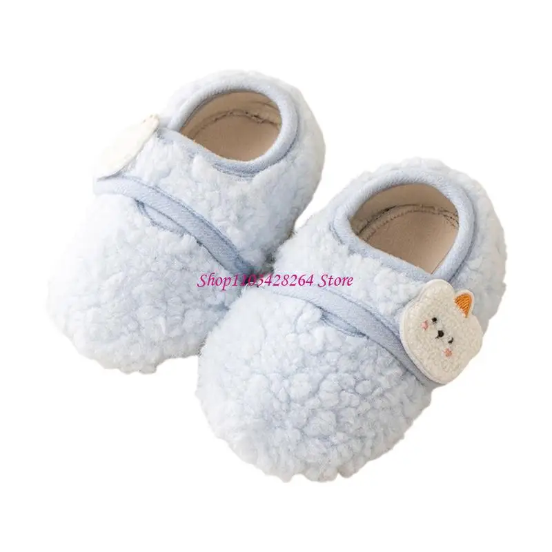  Baby Shoes Soft Soles Cartoon Animal Pattern Shoes Thermal First Walking Shoes