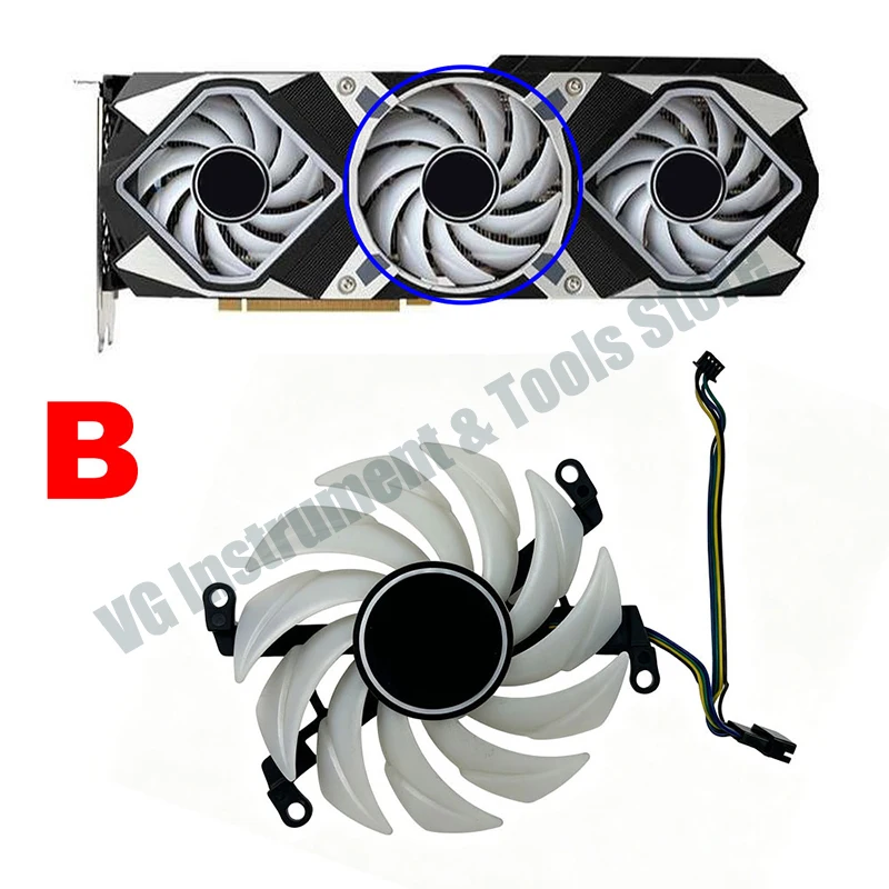 Kühlungslüfter für RTX3060 3070 3080 GPU-Lüfter für Gainward RTX 3090 3080 3070 3060. Glitzernde, leichte Grafikkartenlüfter – Detail 5