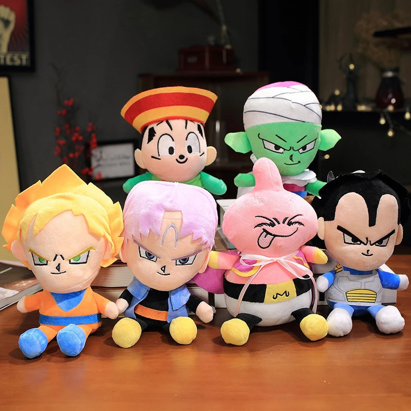 

25cm Dragon Ball Plush Stuffed Toys Saiyan Goku Gohan Vegeta Trunks Cartoon Anime Figure Dolls Kawaii Baby Birthday Gifts Decor