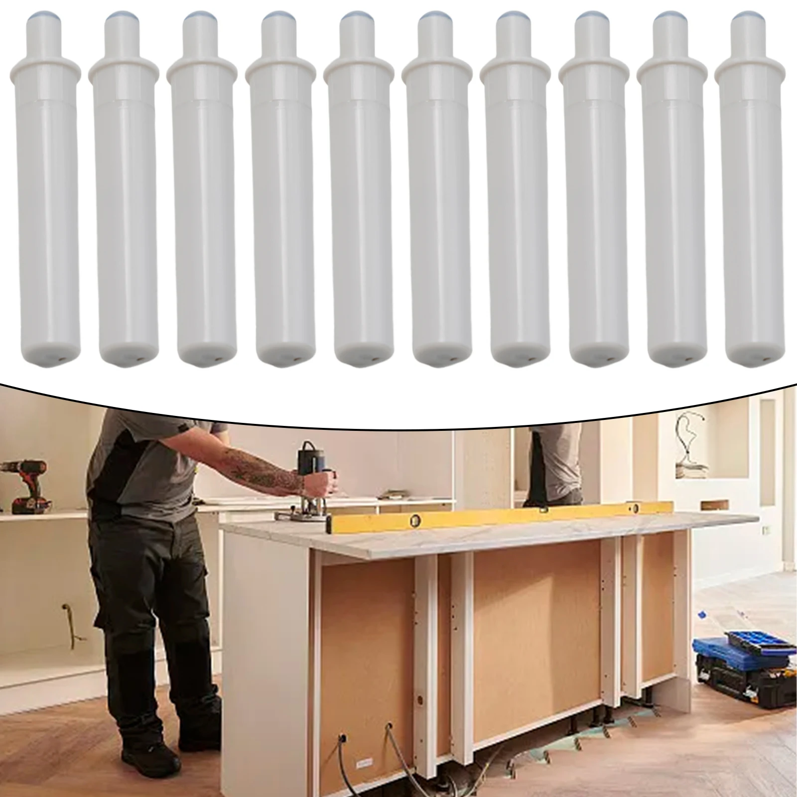 10pcs Cabinet Latch Door Cupboard Push To Open System with Damper Buffer Catch for Any Kind of Cabinet Door or Drawer