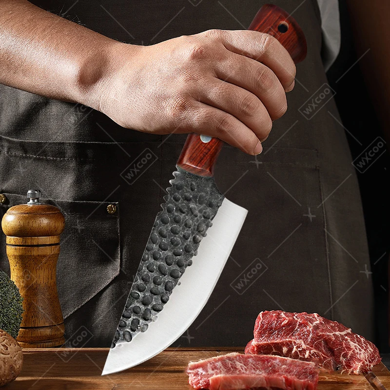 WXCOO-cuchillo de Chef forjado a mano, cuchillos de corte profesionales para abate, cortador de carne, rebanador de frutas y verduras, cuchillos de cocina