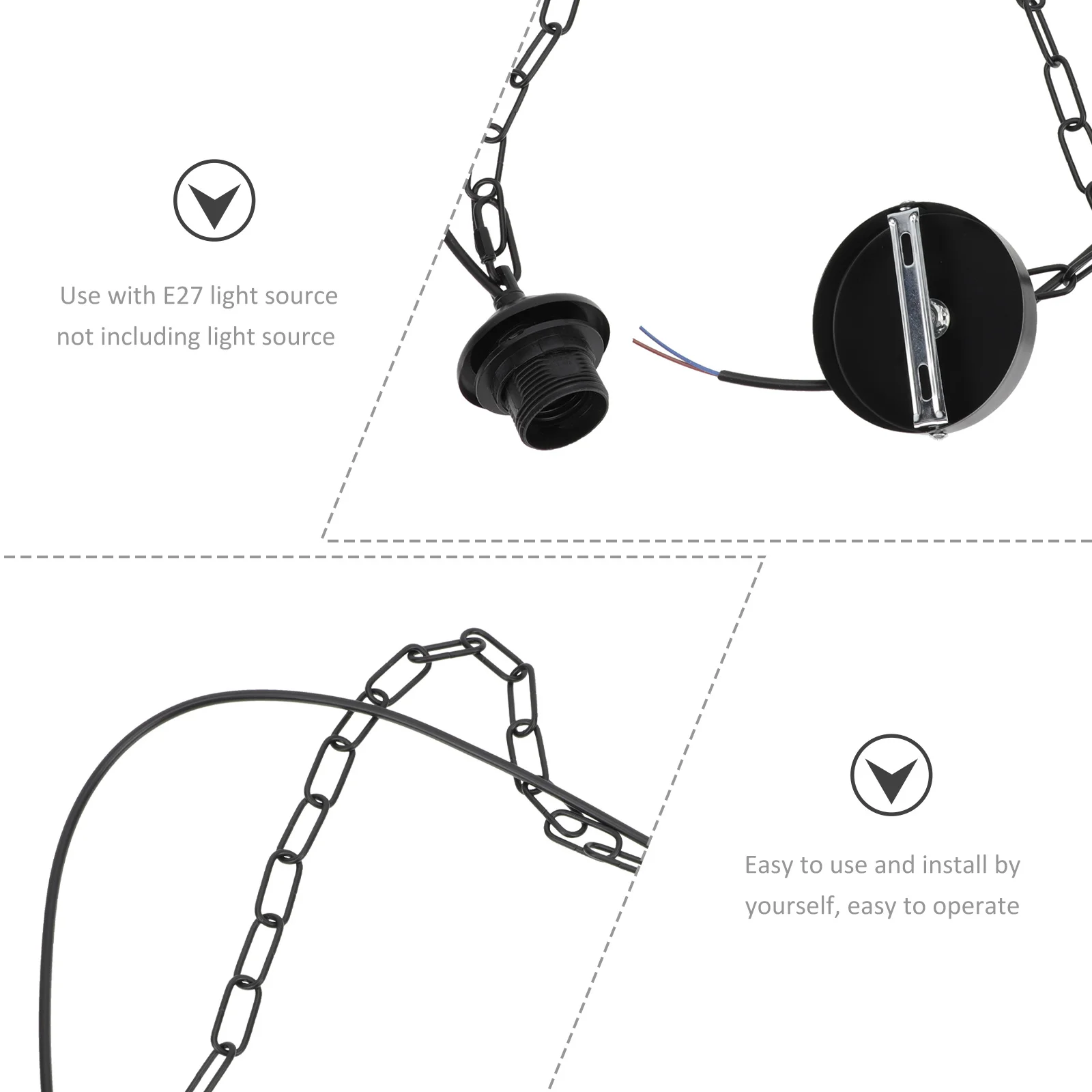 

1 set 1 Set Iron Made Hanging Chain For Diy Pendant Light Decor, Retro Lamp Holder Accessory, Chandelier Chain Fixture, Lamp