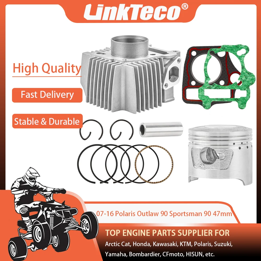 07-16 STD Bore 47mm 90cc Cylinder Piston Gasket Set Top End Kit For Polaris Outlaw Sportsman 90 0454934 0453533 Engine Parts