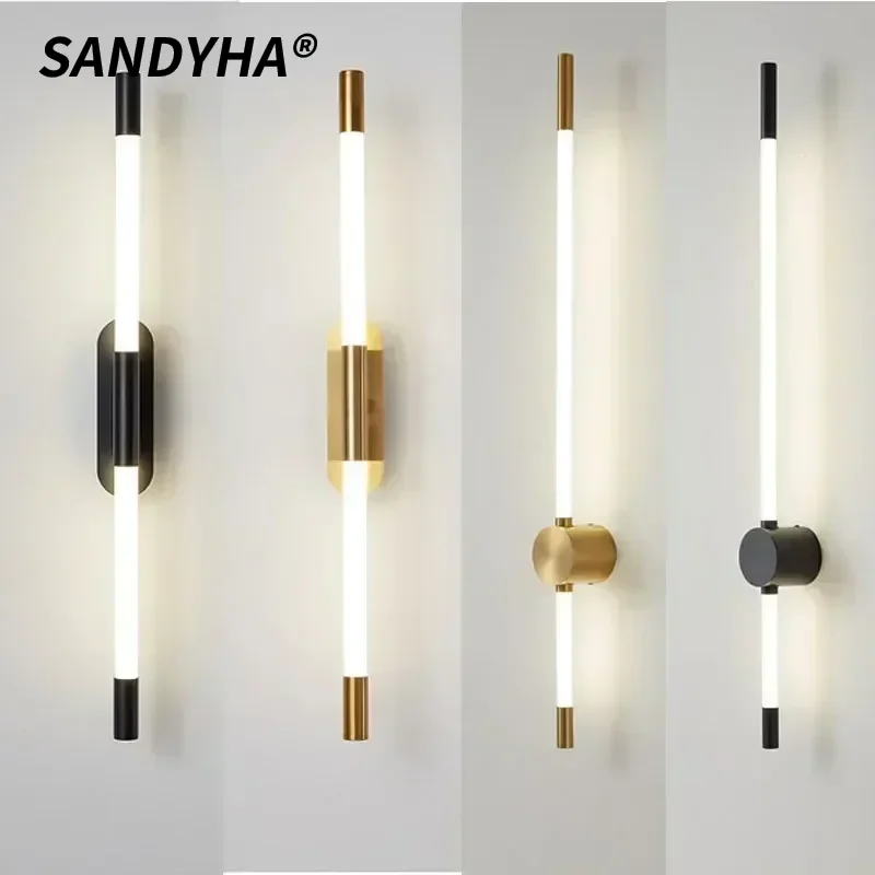 

SANDYHA Minimalist LED Wall Lamp Long Strip Lighting Fixture Perfect for Bedroom Hotel Living Room Home Decoration Modern Night