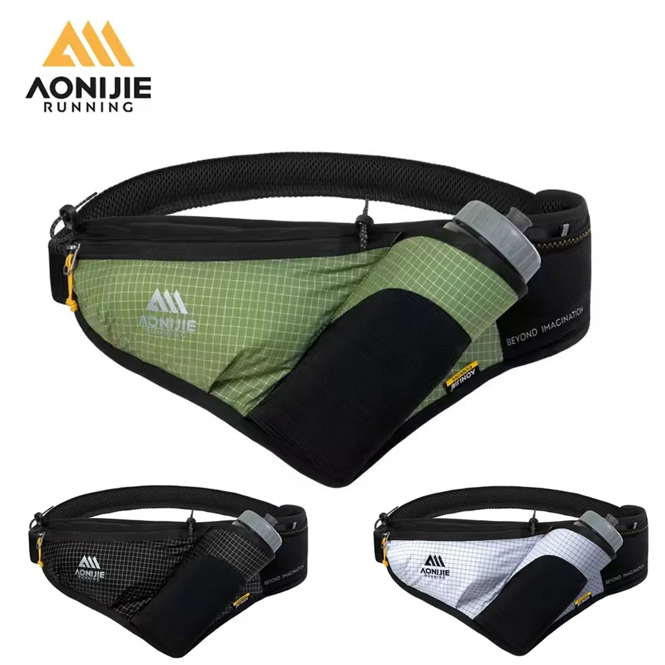 AONIJIE Sports Waist Bag Trail Running Fanny Pack Marathon Water Bottle Waist Pack Hiking Cycling Mountaineering Bag Phone Pouch