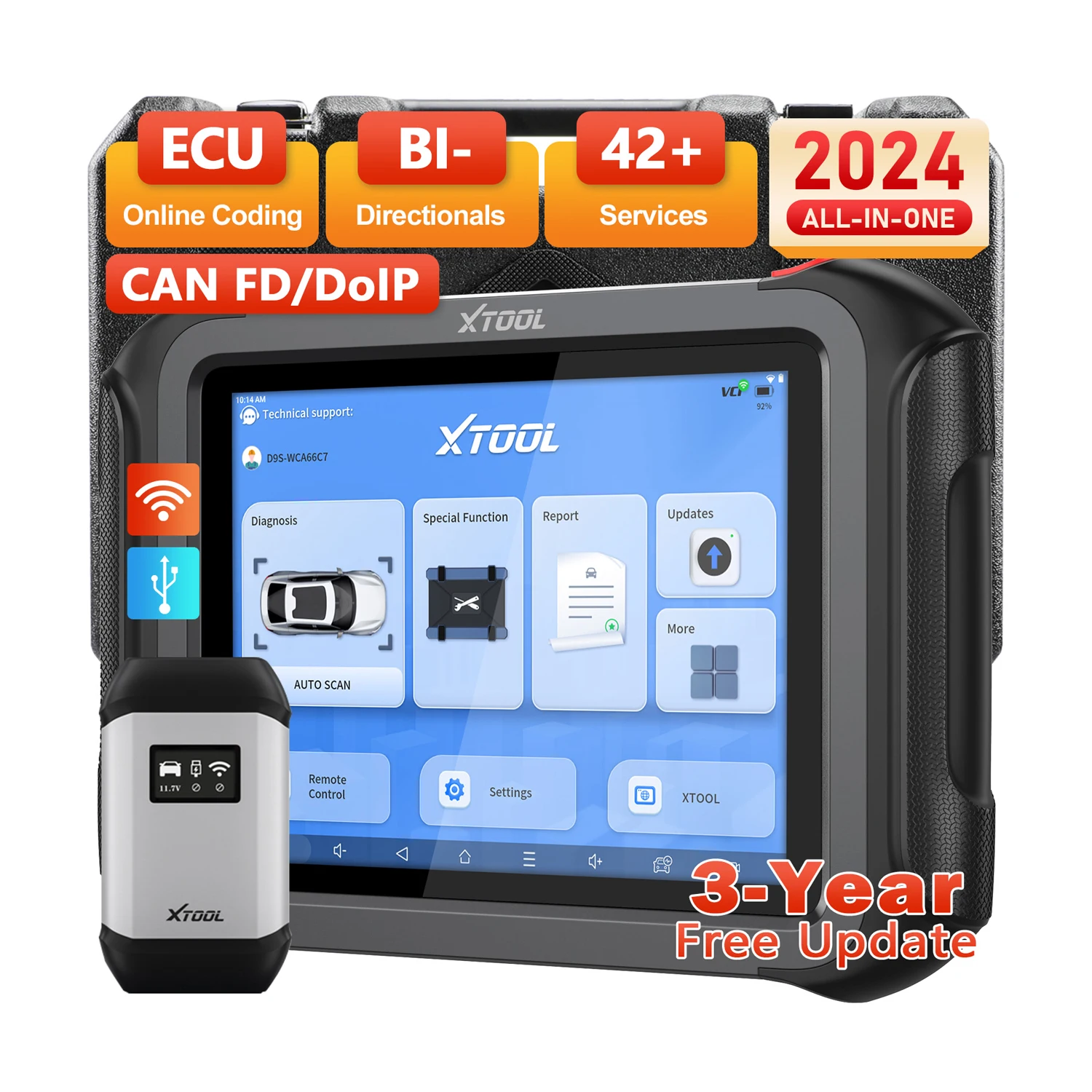 New Update Xtool D9S Car Diagnostic Tool Auto Scan All System OBD2 Scanner CAN FD DoIP Vehicle Diagnostic Machine