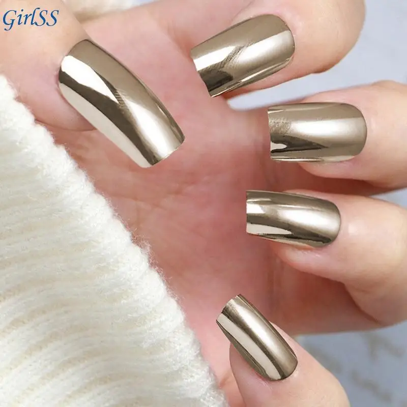 

288 шт. элегантные голографические накладные ногти среднего квадрата для женщин T4MB