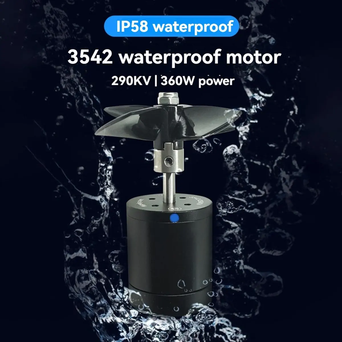 

3542 Waterproof Motor with Fan 290KV 360W Power Motor IP58 3-12S for Surfing Boat Underwater Thruster Hydro Efoil