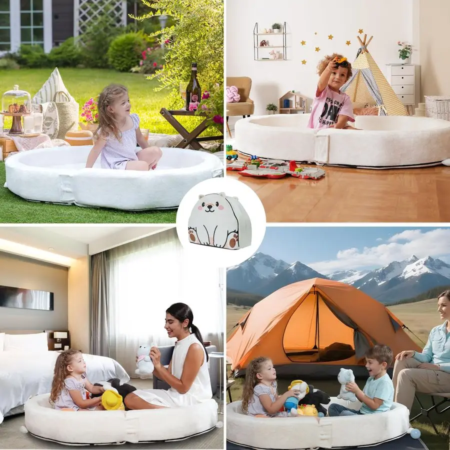 Łóżko podróżne, przenośne łóżeczko dla malucha, miękkie, składane łóżko podróżne dla dzieci do domu, do spania, na kemping, przenośne łóżeczko z możliwością prania f