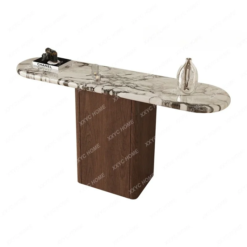 XX high-end light luxury marble entrance table Modern simple corridor entrance table Shoe cabinet