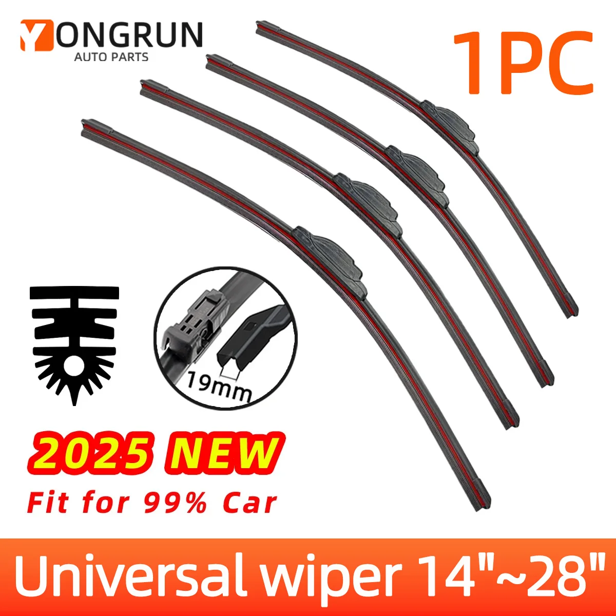 YONGRUN Gummiwischer ist geeignet für 19 mm Wischerblätter 14"16"17"18"19"20"21"22"24"26"28"Auto-Windschutzscheibe 11-lagige Wischer-Autoteile