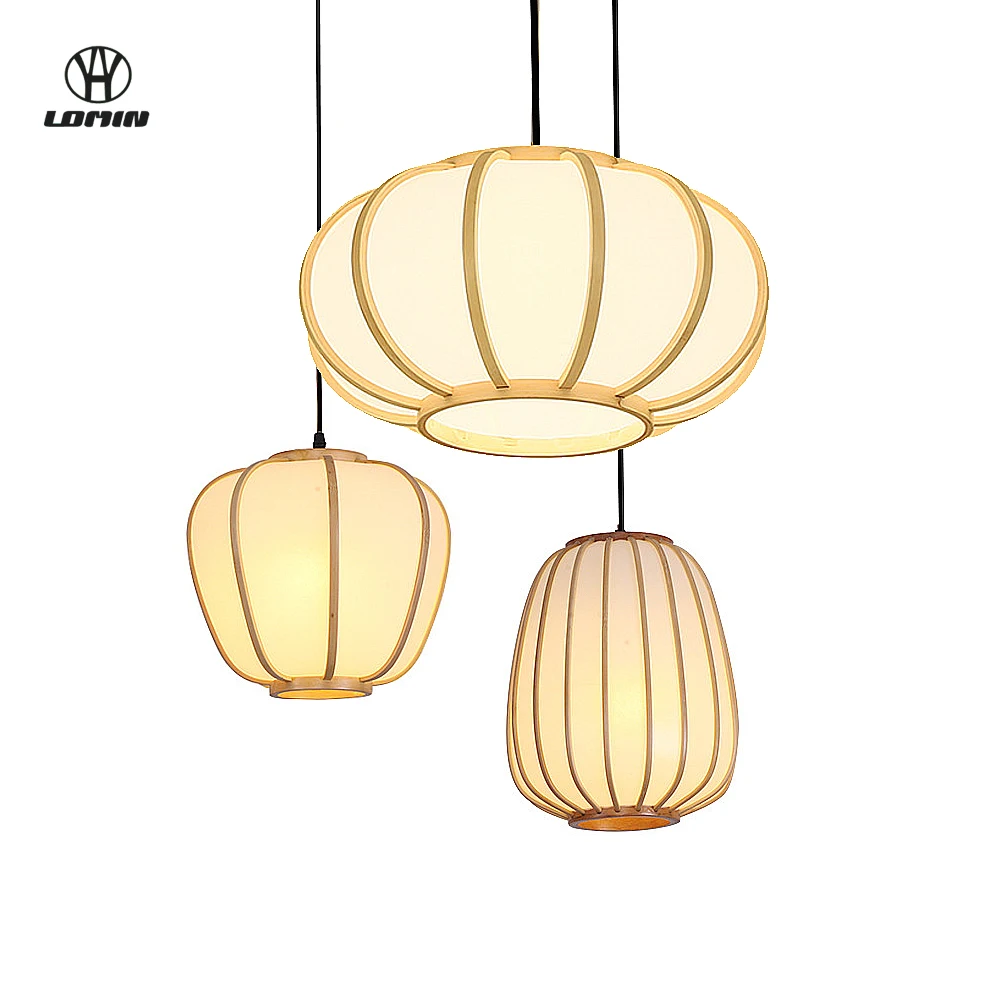 

Китайский бамбуковый фонарь, подвесной светильник, японский дзен, чайная комната, подвесной светильник для ресторана, дома, татами, внутреннее освещение E27