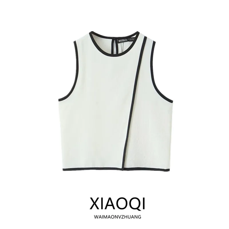 เสื้อผู้หญิงอเนกประสงค์สำหรับฤดูร้อนปี 2025 ทรงกลม ไม่มีลวดลาย สีสันสดใส แมทช์ได้กับทุกชุด 97059 เสื้อลำลองแฟชั่น