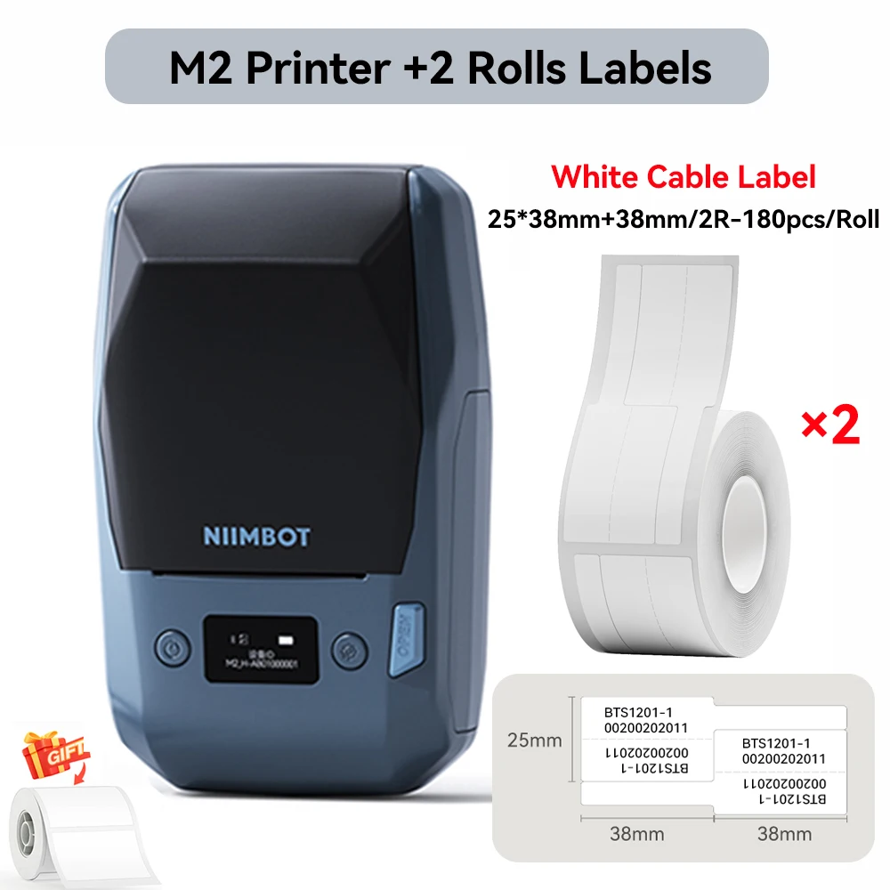 Niimbot M2 Thermische Transfer Labelprinter 300 DPI High Definition Draadloos 20-50 mm Printbreedte Label Maker Ondersteuning Telefoon/PC
