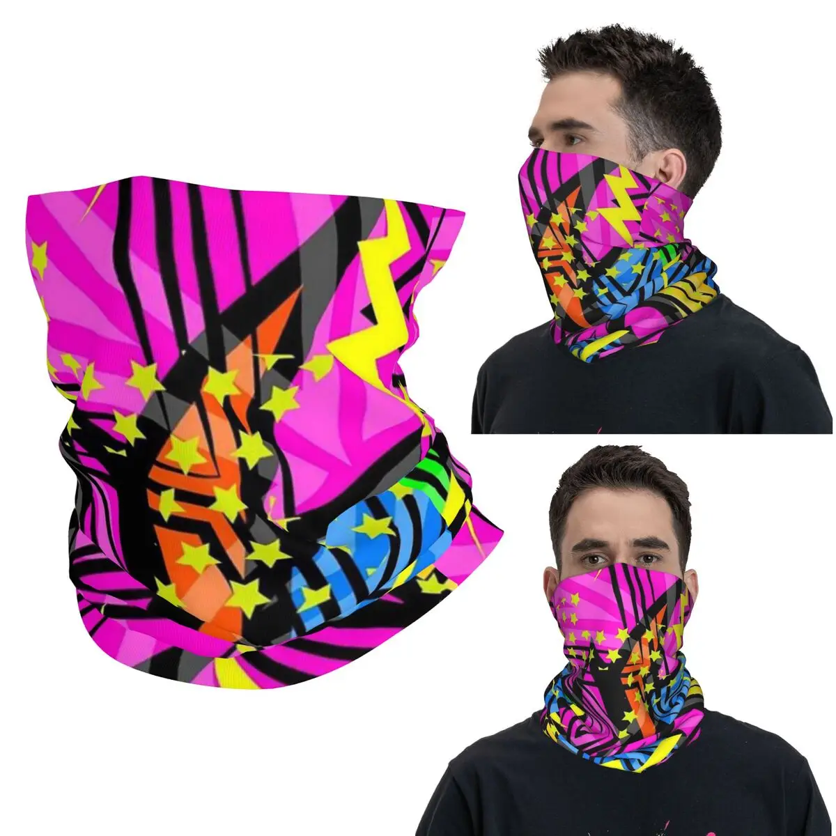 

Яркая бандана с геометрическим рисунком граффити, шарф с принтом, универсальный велосипедный шарф для мужчин, женщин, взрослых