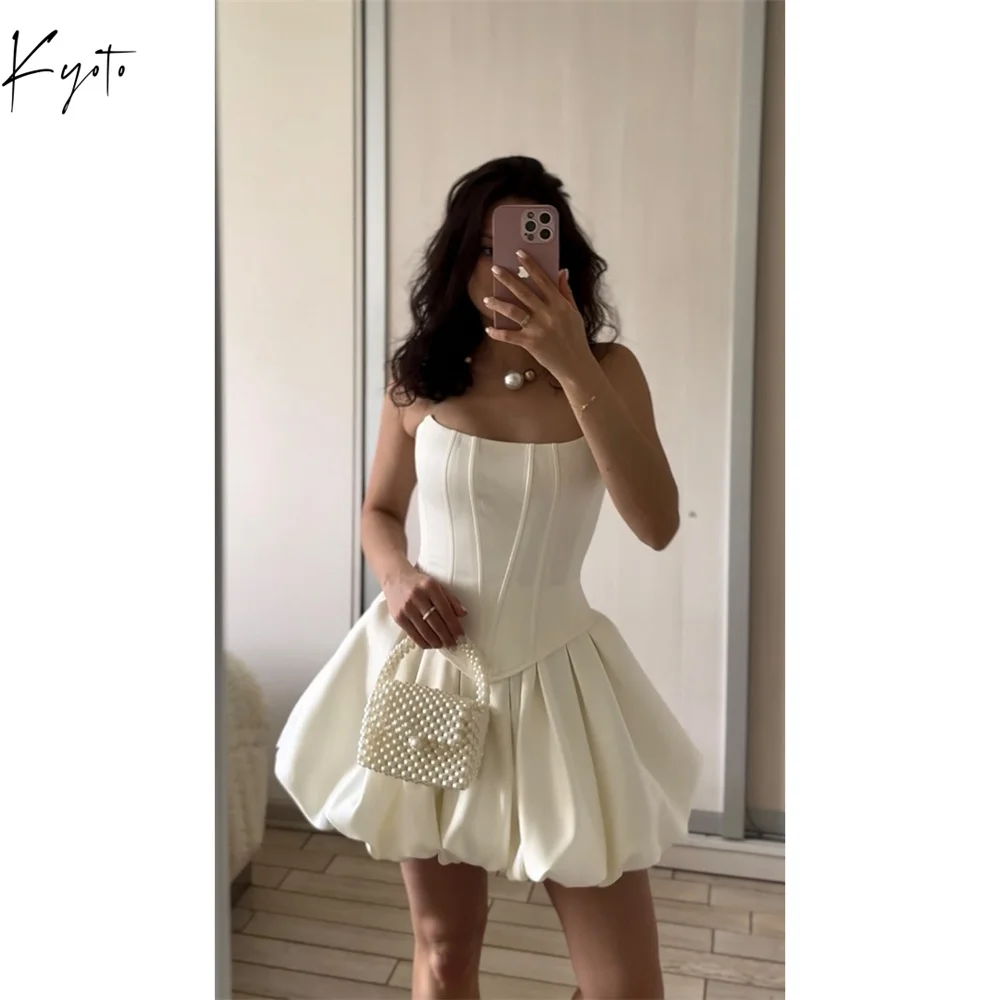 

Kyoto White Ball Gown Off Shoulder Wedding Dresses Draped Customized جديد في الفساتين Elegant vestido de gala noche mujer