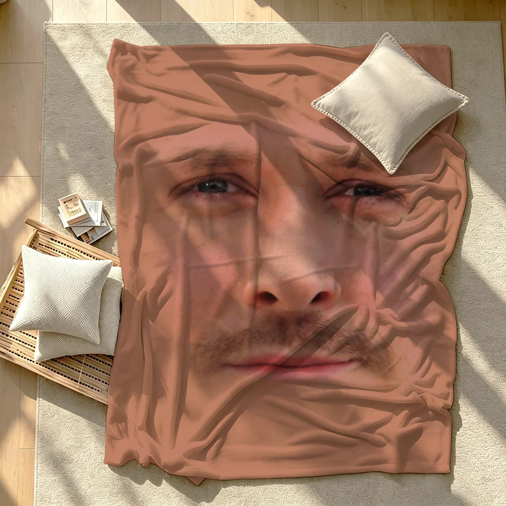 Funny Ryan Gosling Actor Blanket Soft Warm And Thick Perfect For Bedroom Living Room Bed Sofa Camping Picnic Office Gift