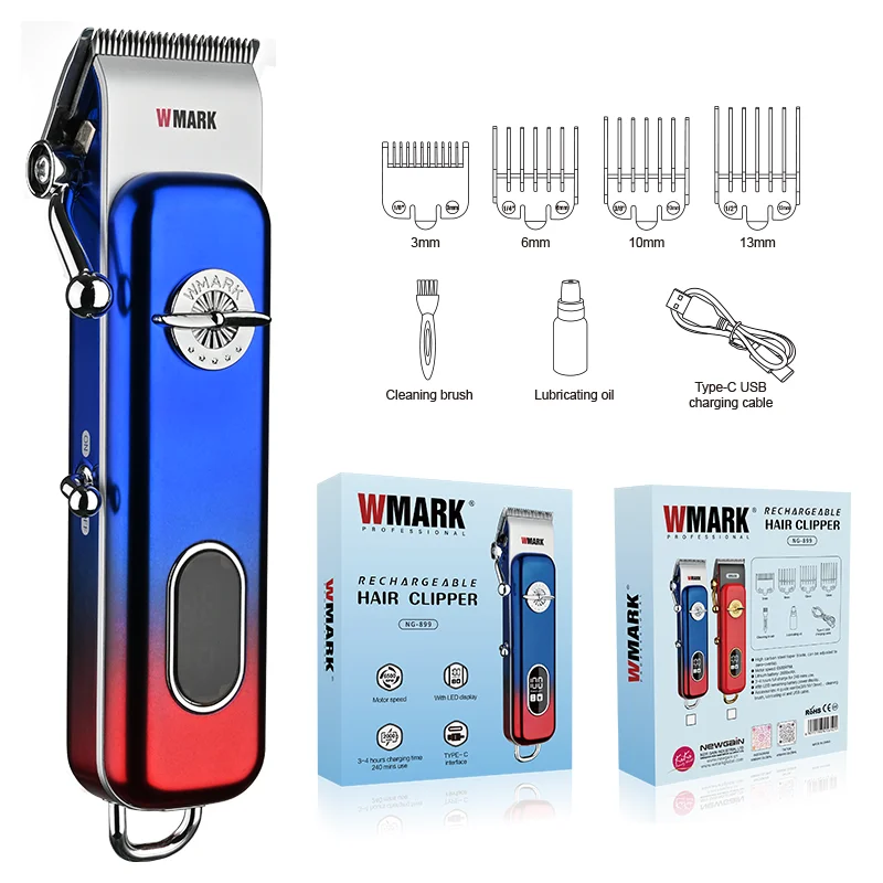 

WMARK 6500RPM NG-899 Hair Clipper Hair Trimmer Professional Rechargeable Clipper With LED Display