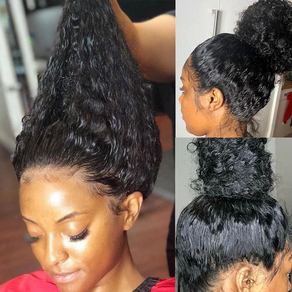 32 بوصة شفافة موجة عميقة HD الدانتيل الباروكات الأمامية شعر الإنسان 180% الكثافة 13x4 شعر مستعار الدانتيل عميق مجعد الدانتيل الجبهة الباروكات للنساء