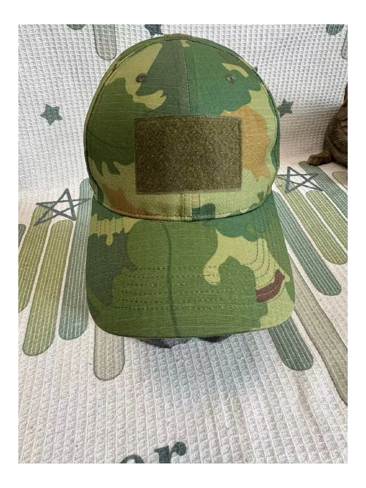 

Outdoor Tactical type 81 Big Five Leaf Camouflage Baseball Cap Adjustable Military Style with Hook and Loop Patch Panel