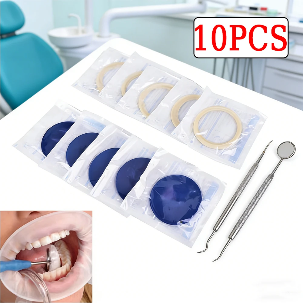 10 Piece Dental Rubber Mouth Opener Cheek Retractor Sterile Oral Expander for Rubber Dam and Oral Hygiene
