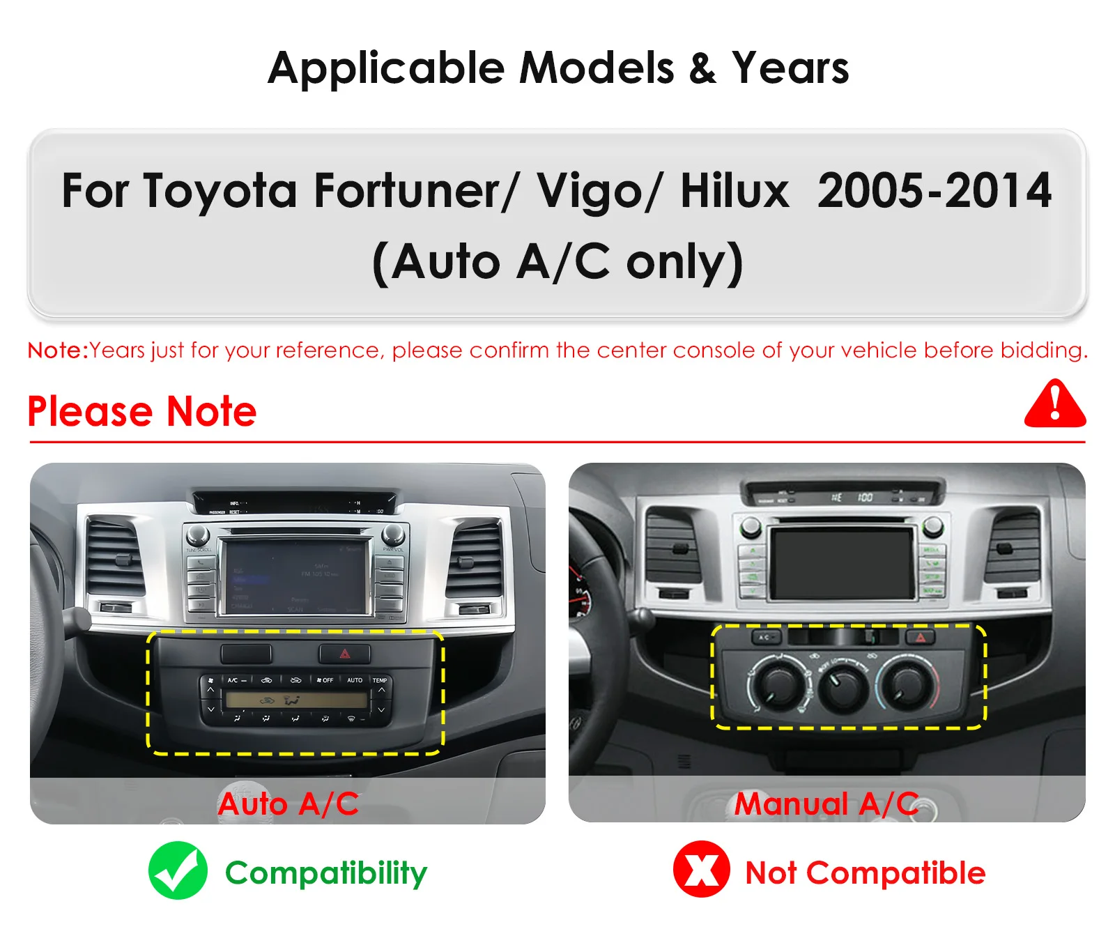 راديو سيارة Hizpo Android14 مقاس 9.7 بوصة لسيارة Toyota Fortuner Vigo Hilux 2005 - 2014 Atuo AC Telsa Style الوسائط المتعددة 4G CarPlay GPS 360 ° كام