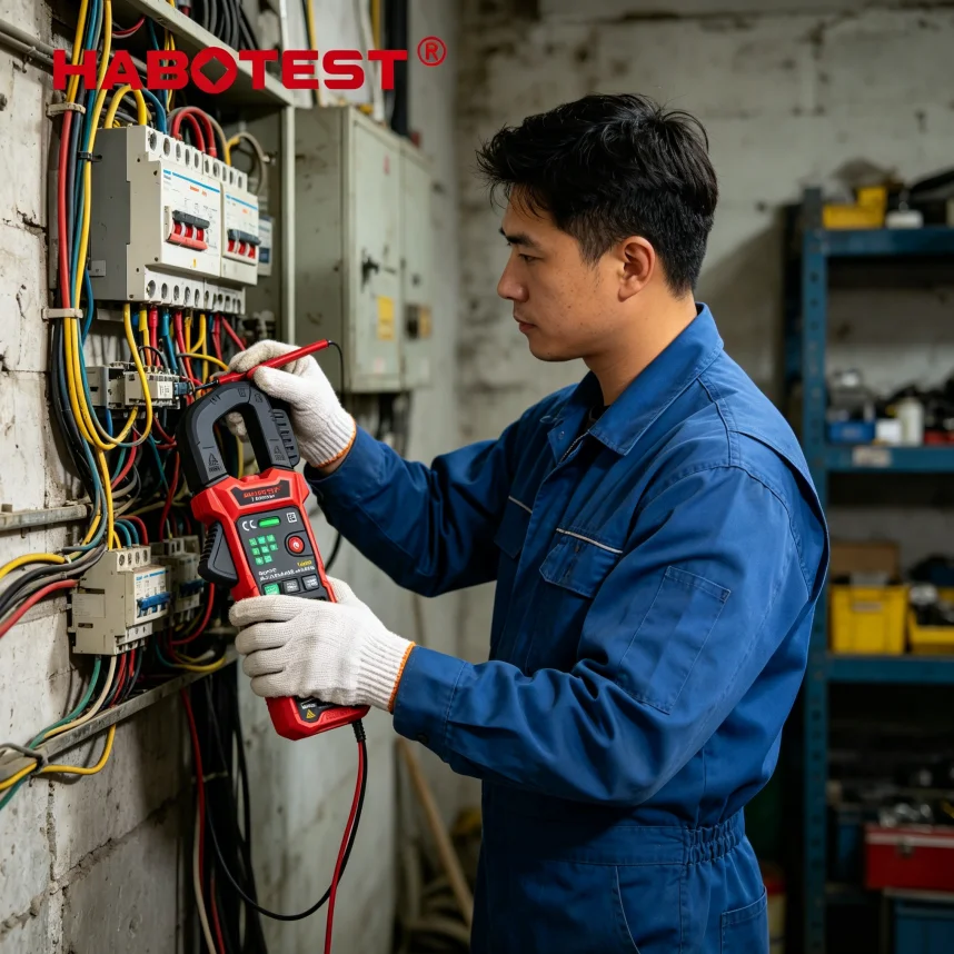 HABOTEST Smart Digital Clamp Meter 6000 Counts Auto‑Range Multimeter AC/DC Voltage Resistance Capacitance Temperature Tester