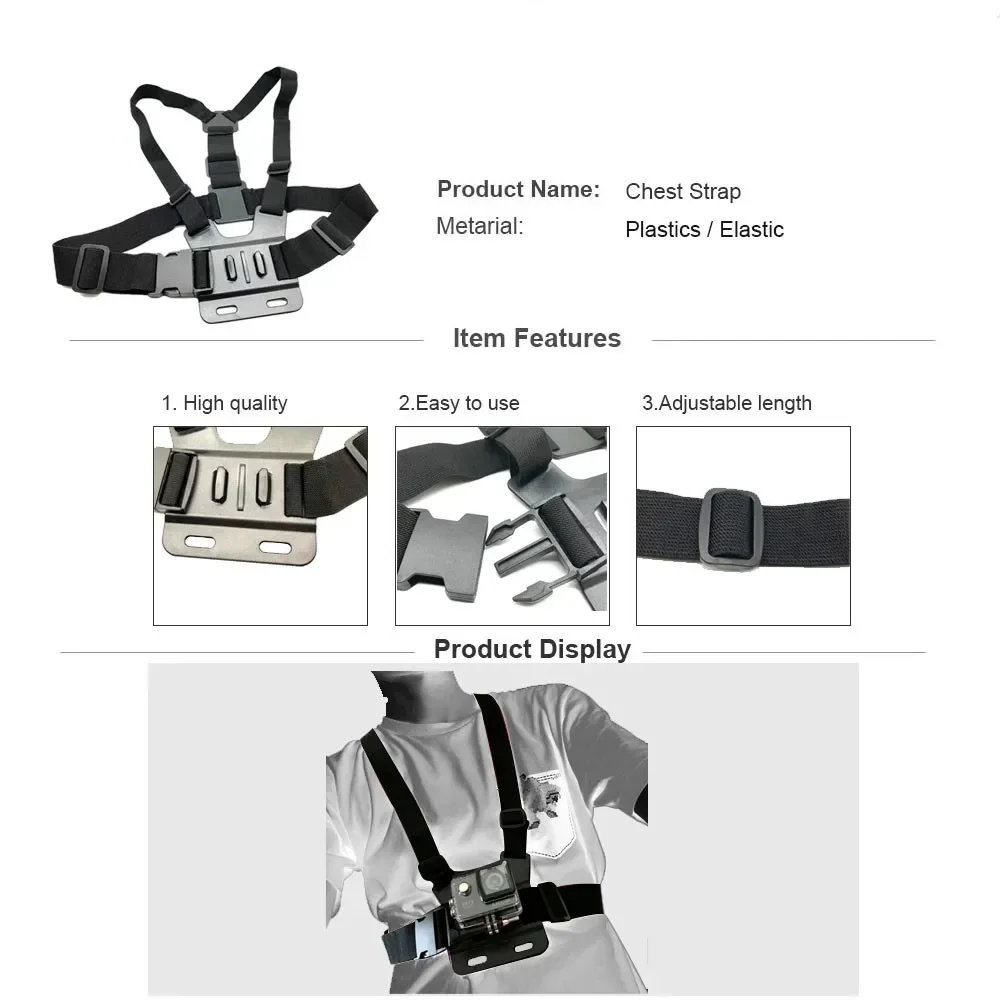 Action camera Accessories set for Gopro hero Straps Mounts Action Camera for SJCAM SJ4000 Yi 4K EKEN H9R