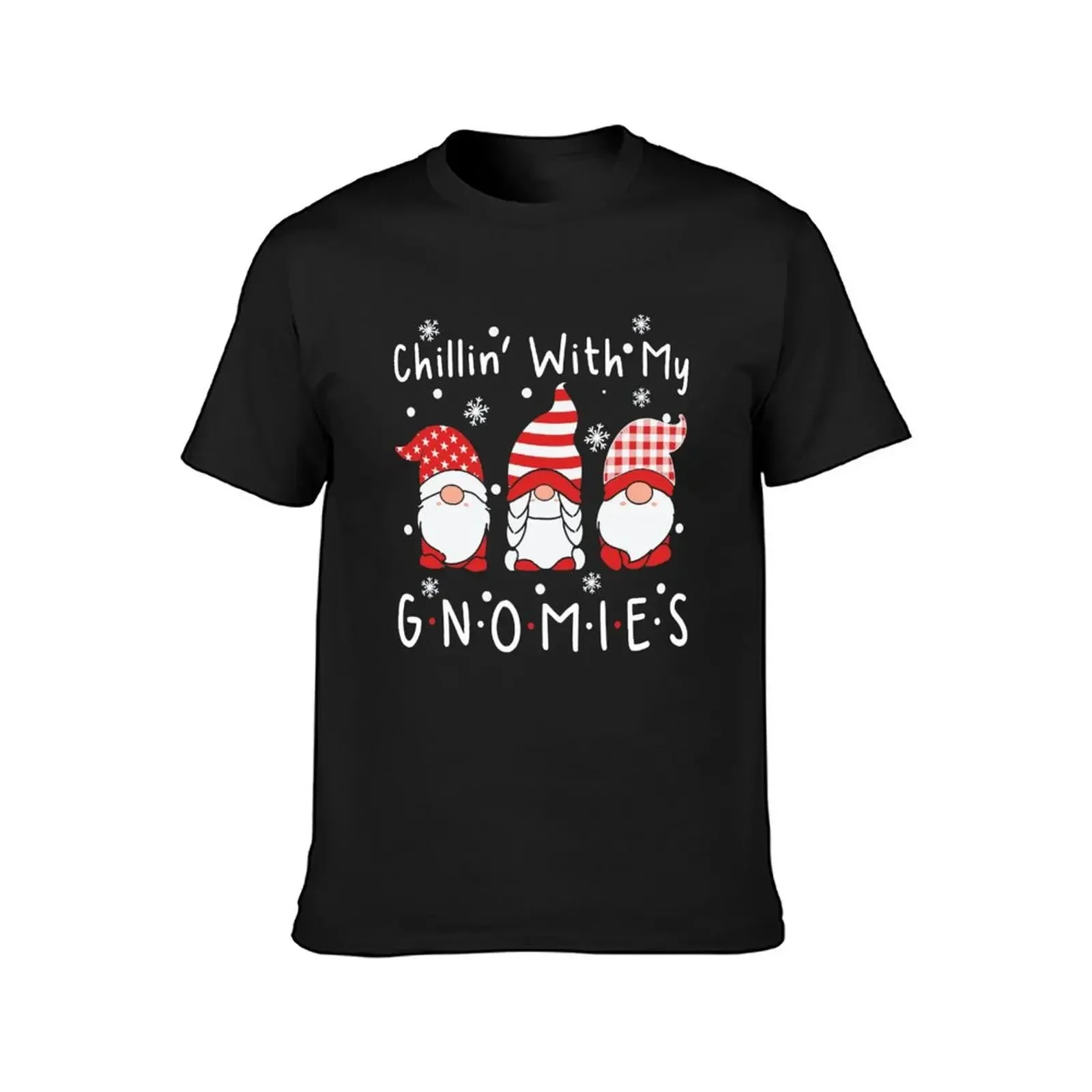 Chillin With My Gnomies Christmas Gnomes Cute Xmas T-Shirt cheap stuff rapper graphic tees T-shirts for men cotton